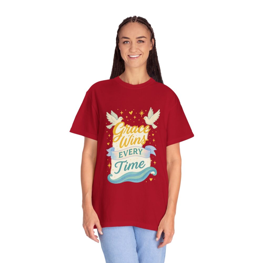 Inspirational Unisex T-shirt, Grace Wins Every Time Tee, Motivational Top, Gift for Faith, Everyday Wear, Spiritual Apparel - Image 16