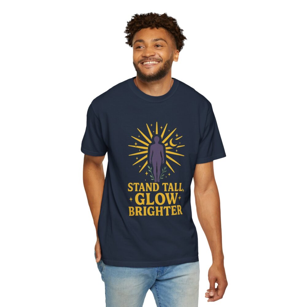 Unisex Inspirational T-Shirt, Stand Tall Glow Brighter Tee, Motivational Apparel, Gift for Friends, Positive Vibes Shirt, Casual Wear - Image 15