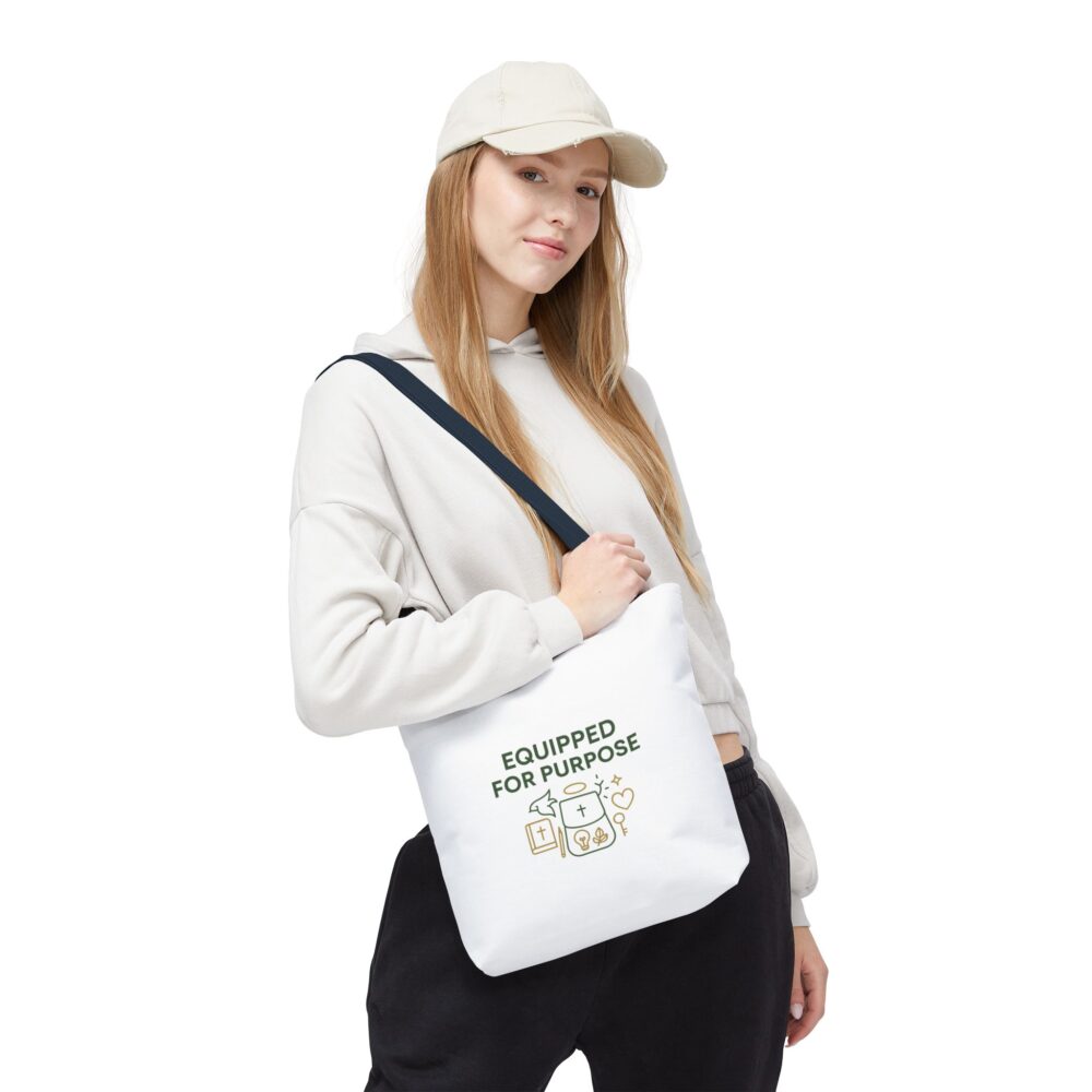 Purposeful Tote Bag - Equipped for Purpose, Motivational Bag, Christian Faith Tote, Inspirational Gift, Everyday Use, Travel Bag - Image 13