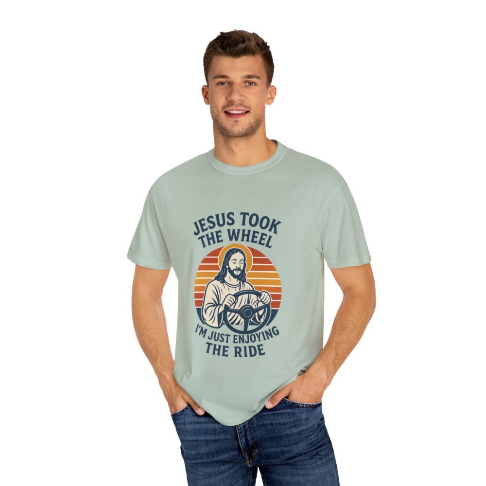 Faith-Inspired Unisex T-Shirt - "Jesus Took the Wheel" Tee, Christian Apparel, Gift for Believers, Funny Religious Shirt, Casual Faith Top - Image 2