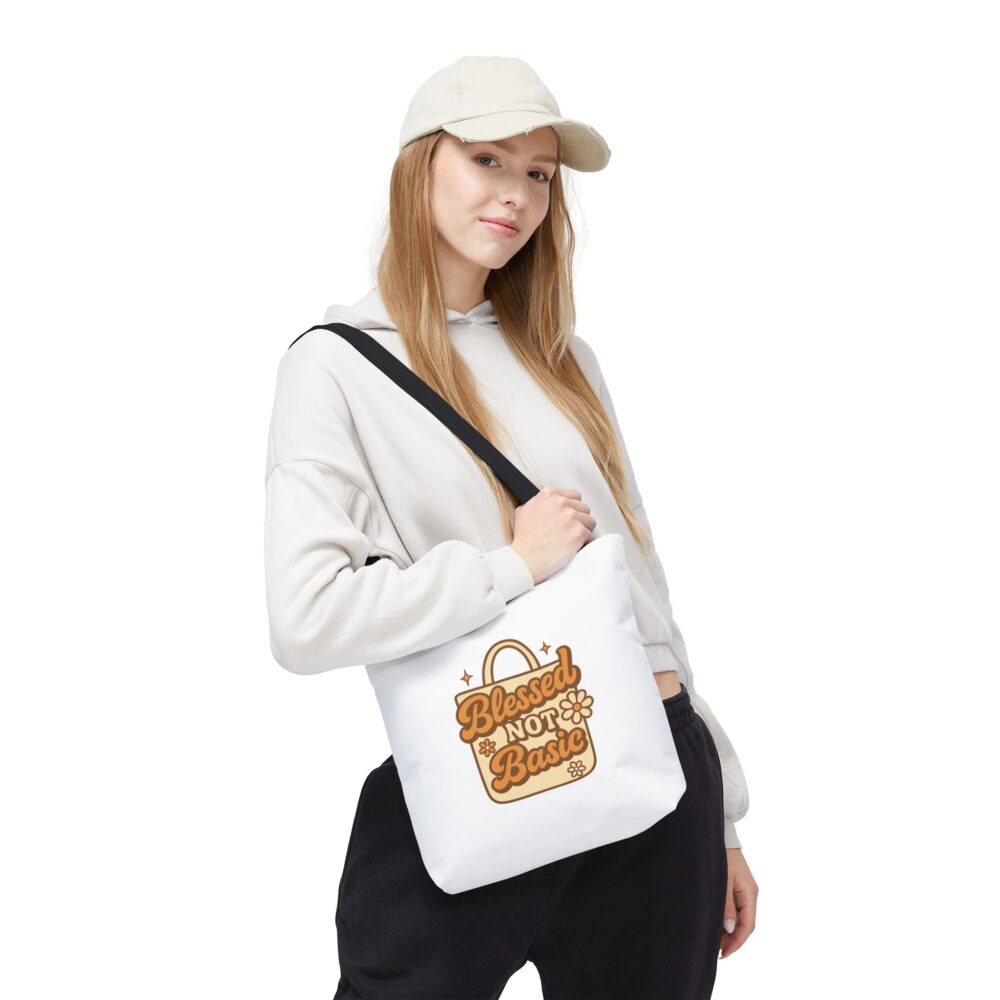 Blessed Not Basic Tote Bag | Eco-Friendly, Cute Grocery Bag, Everyday Essentials, Gift for Friends, Stylish Accessory