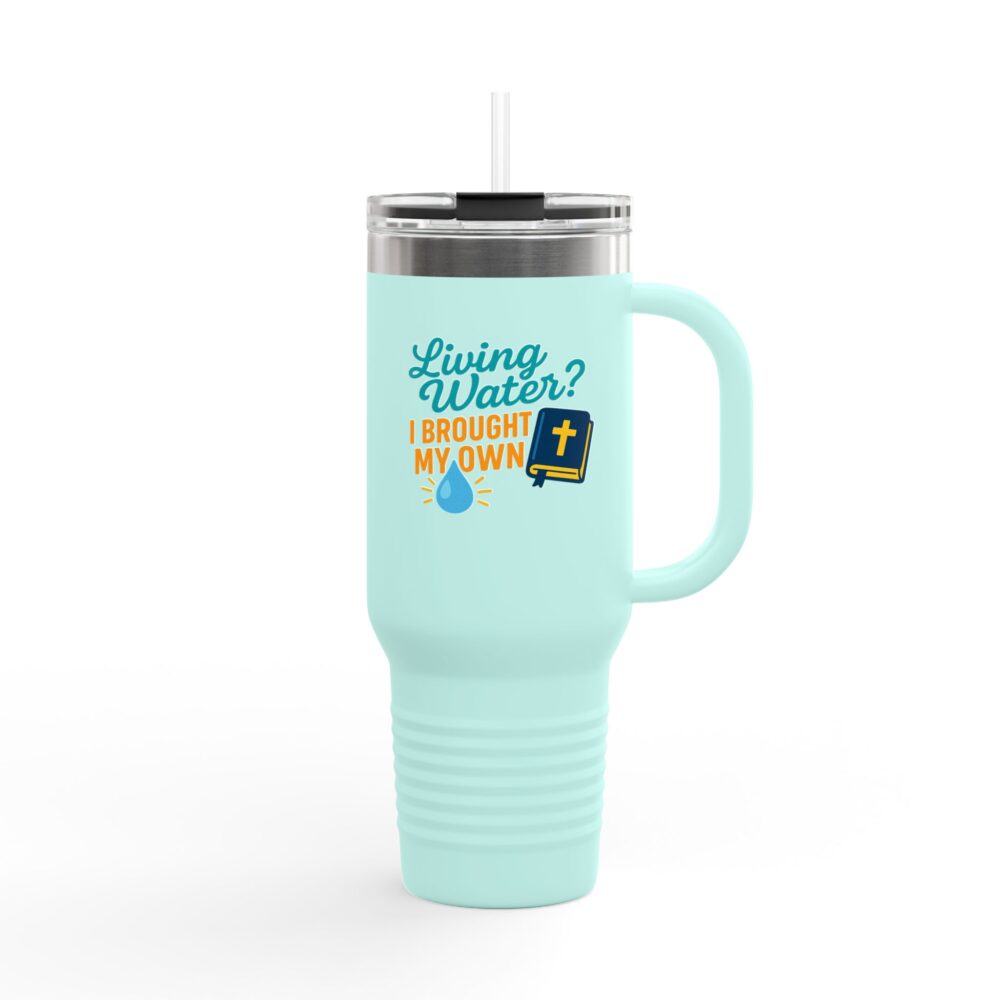 Living Water Insulated Travel Mug, 40oz - Perfect for Adventurers or as a Faithful Gift, Travel Mug, Bible Verse Mug, Custom [...] - Image 5