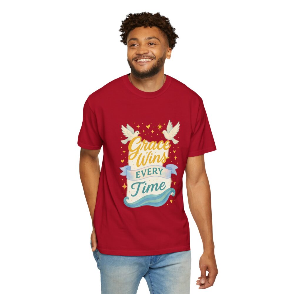 Inspirational Unisex T-shirt, Grace Wins Every Time Tee, Motivational Top, Gift for Faith, Everyday Wear, Spiritual Apparel - Image 17