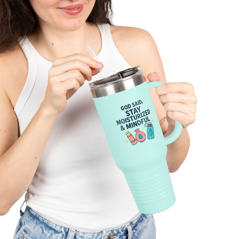 Mindful and Motivated Insulated Travel Mug, 40oz - Perfect for Hydration, Self-Care, Gift for Wellness Lovers, Hot or Cold Beverages - Image 4