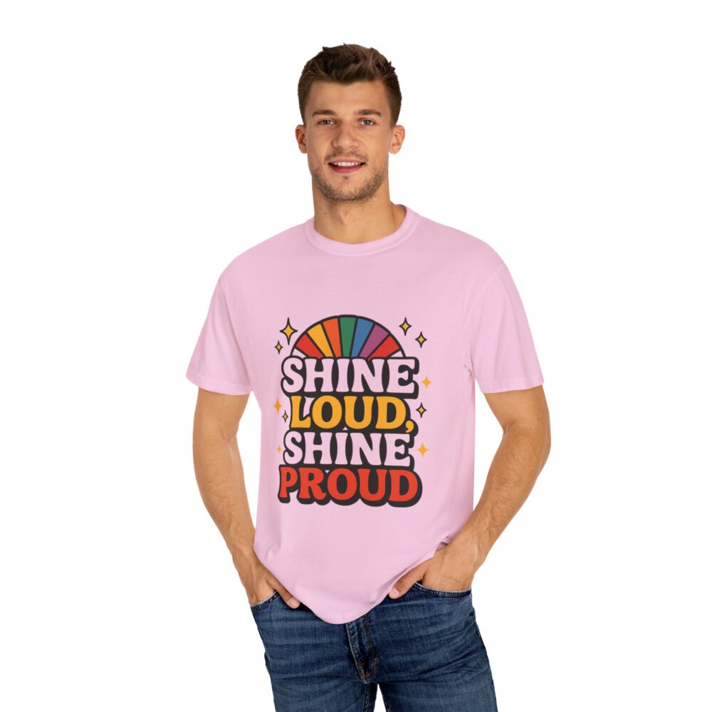 Rainbow Pride Unisex T-Shirt - Shine Loud Shine Proud, LGBTQ+ Apparel, Gift for Pride Month, Comfortable Casual Wear, Retro Style Tee, [...] - Image 17