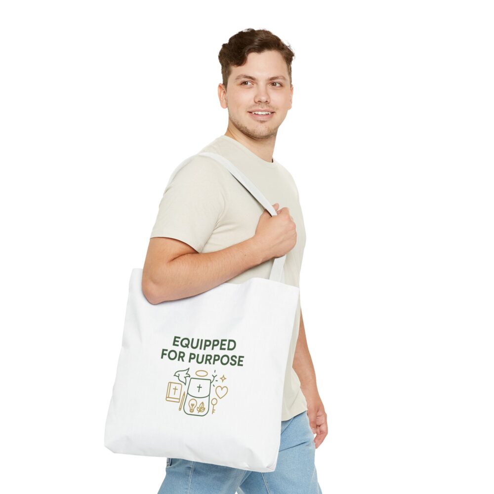 Purposeful Tote Bag - Equipped for Purpose, Motivational Bag, Christian Faith Tote, Inspirational Gift, Everyday Use, Travel Bag - Image 8