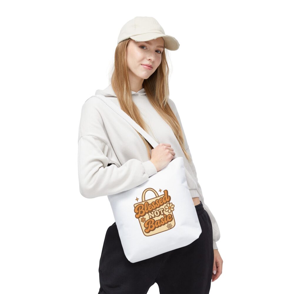 Blessed Not Basic Tote Bag | Eco-Friendly, Cute Grocery Bag, Everyday Essentials, Gift for Friends, Stylish Accessory - Image 7