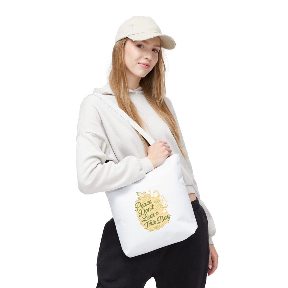 Peaceful Tote Bag, Eco-Friendly Shopper Bag, Inspirational Gift, Peace Symbol Bag, Casual Everyday Tote - Image 7