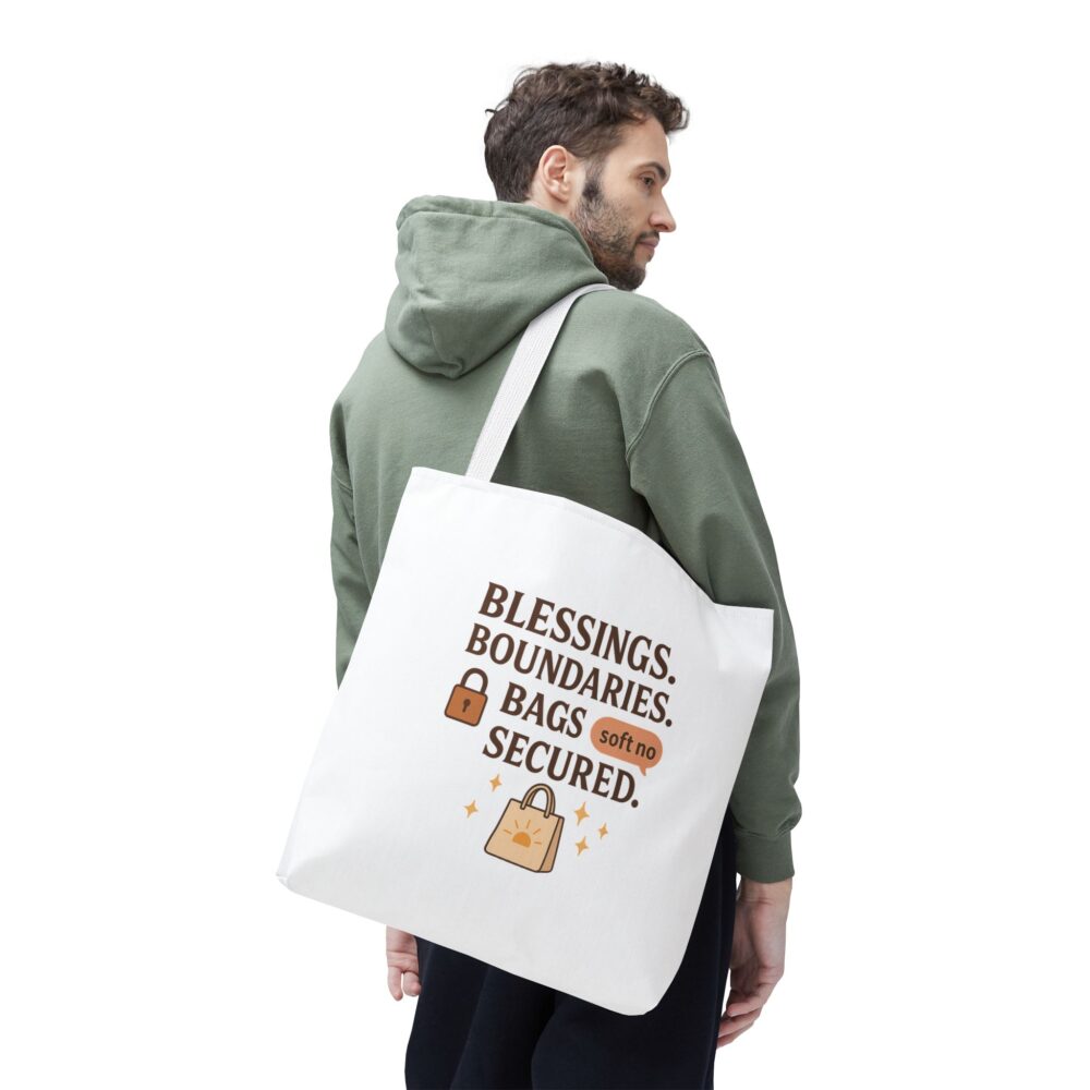 Blessings and Boundaries Tote Bag, Motivational Tote, Soft-Spoken Message Bag, Personal Growth Gift, Inspirational Everyday Use Bag - Image 9
