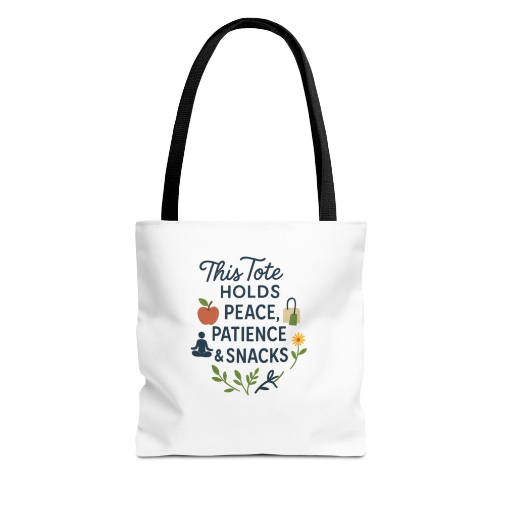 Peace & Patience Tote Bag | Inspirational Bag for Shopping, Beach, Gym, Gifts, Eco-Friendly Use