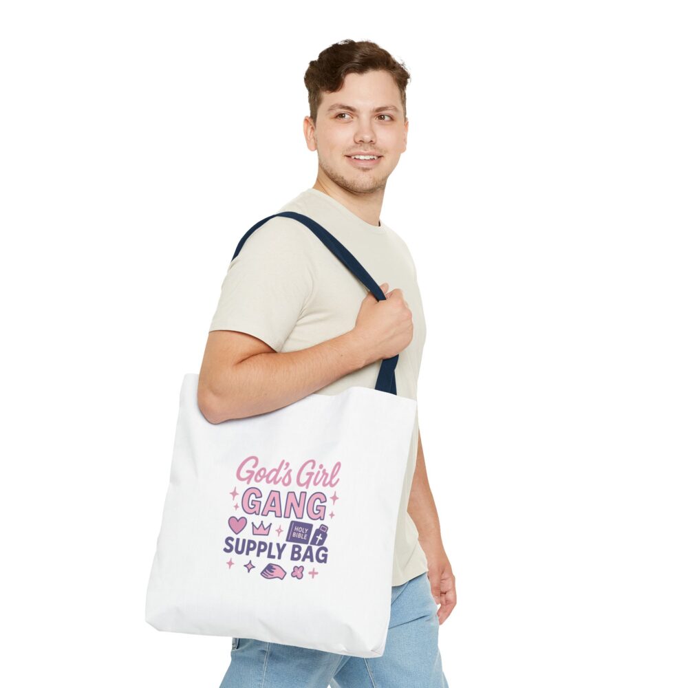 "God's Girl Gang Supply Bag" - Tote Bag for Empowered Women, Stylish Gift, Everyday Use, Weekend Outings, Prayer Group Essentials - Image 14