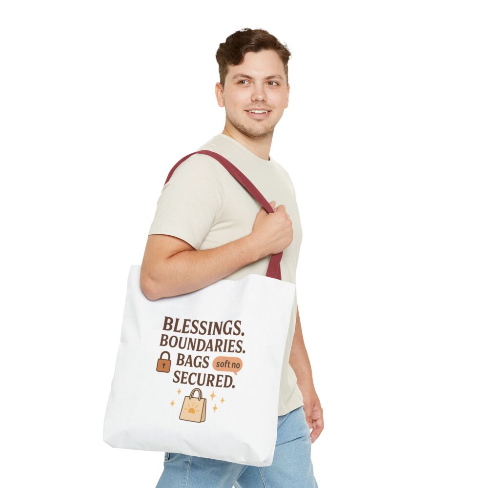 Blessings and Boundaries Tote Bag, Motivational Tote, Soft-Spoken Message Bag, Personal Growth Gift, Inspirational Everyday Use Bag - Image 5