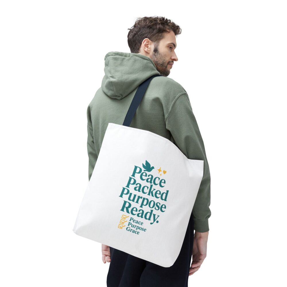 Peace Packed Purpose Tote Bag, Inspirational Eco-Friendly Bags, Perfect for Everyday Use, Gifts for Friends, Stylish Shopping Bag - Image 19