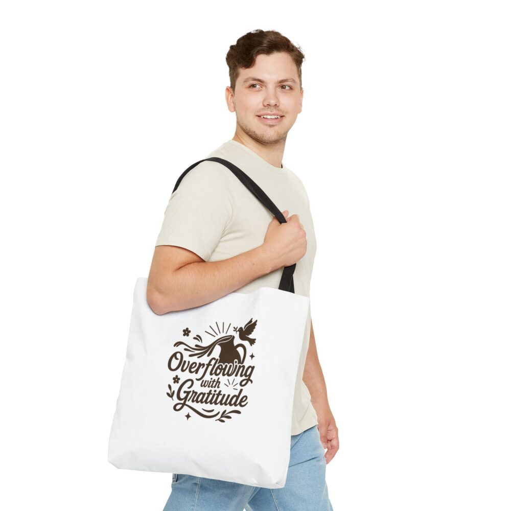 Gratitude Tote Bag, Eco-Friendly Shopper, Beach Bag, Gift for Her, Holiday Accessory, Positive Vibes, Everyday Use - Image 2