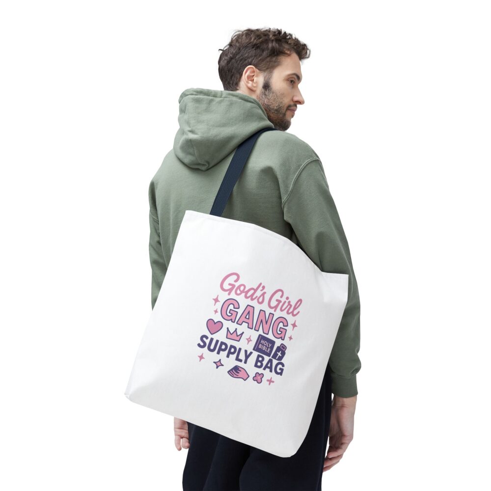 "God's Girl Gang Supply Bag" - Tote Bag for Empowered Women, Stylish Gift, Everyday Use, Weekend Outings, Prayer Group Essentials - Image 15