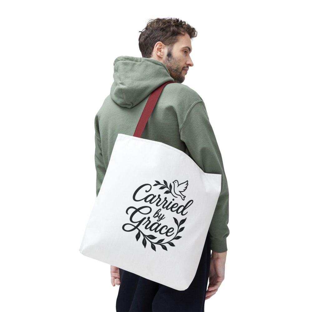 Graceful Tote Bag - Carried by Grace, Inspirational Gift, Eco-Friendly Canvas Bag, Perfect for Everyday Use or Special Occasions - Image 6