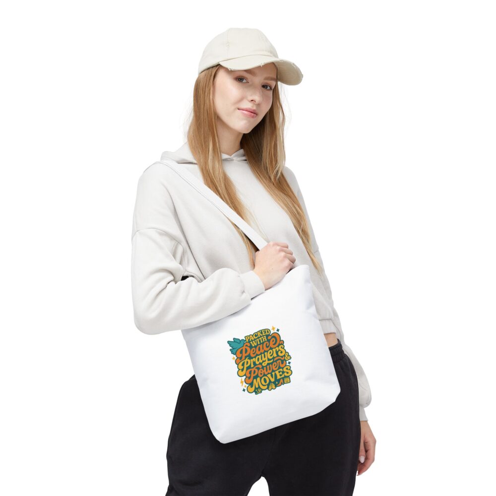 Empowerment Tote Bag - Packed with Peace, Prayers, Power Moves | Inspirational Tote, Motivational Gifts, Women's Handbag, Eco-Friendly Bag - Image 6