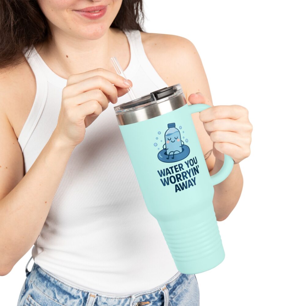 Water Fun Insulated Travel Mug, 40oz – Perfect for Water Lovers, Great for Travel, Gifts, Outdoor Adventures, Coffee & Tea - Image 4