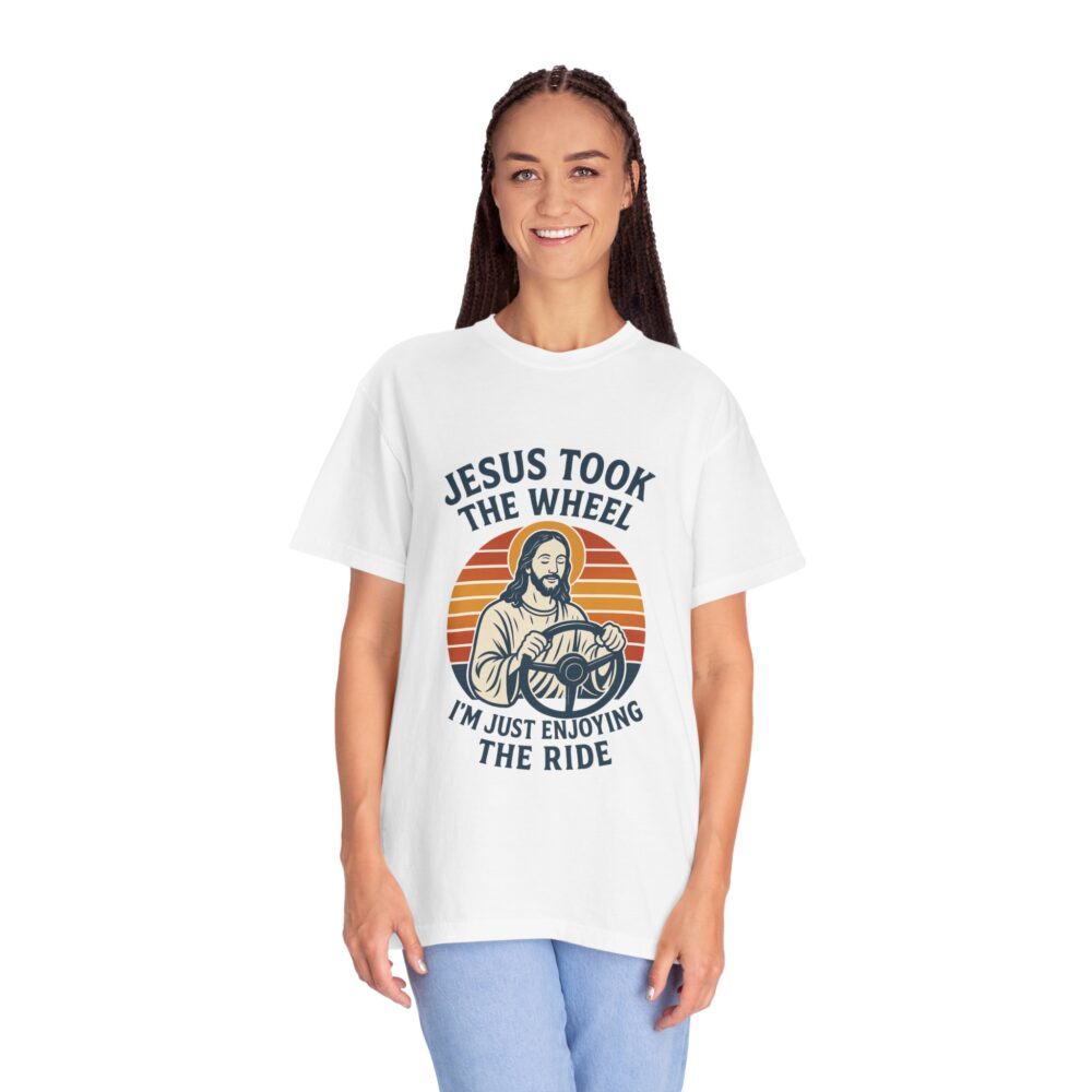 Faith-Inspired Unisex T-Shirt - "Jesus Took the Wheel" Tee, Christian Apparel, Gift for Believers, Funny Religious Shirt, Casual Faith Top - Image 6
