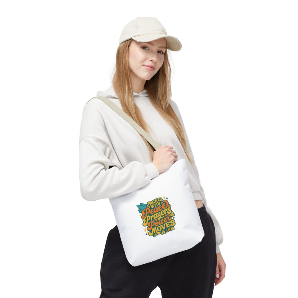 Empowerment Tote Bag - Packed with Peace, Prayers, Power Moves | Inspirational Tote, Motivational Gifts, Women's Handbag, Eco-Friendly Bag - Image 9