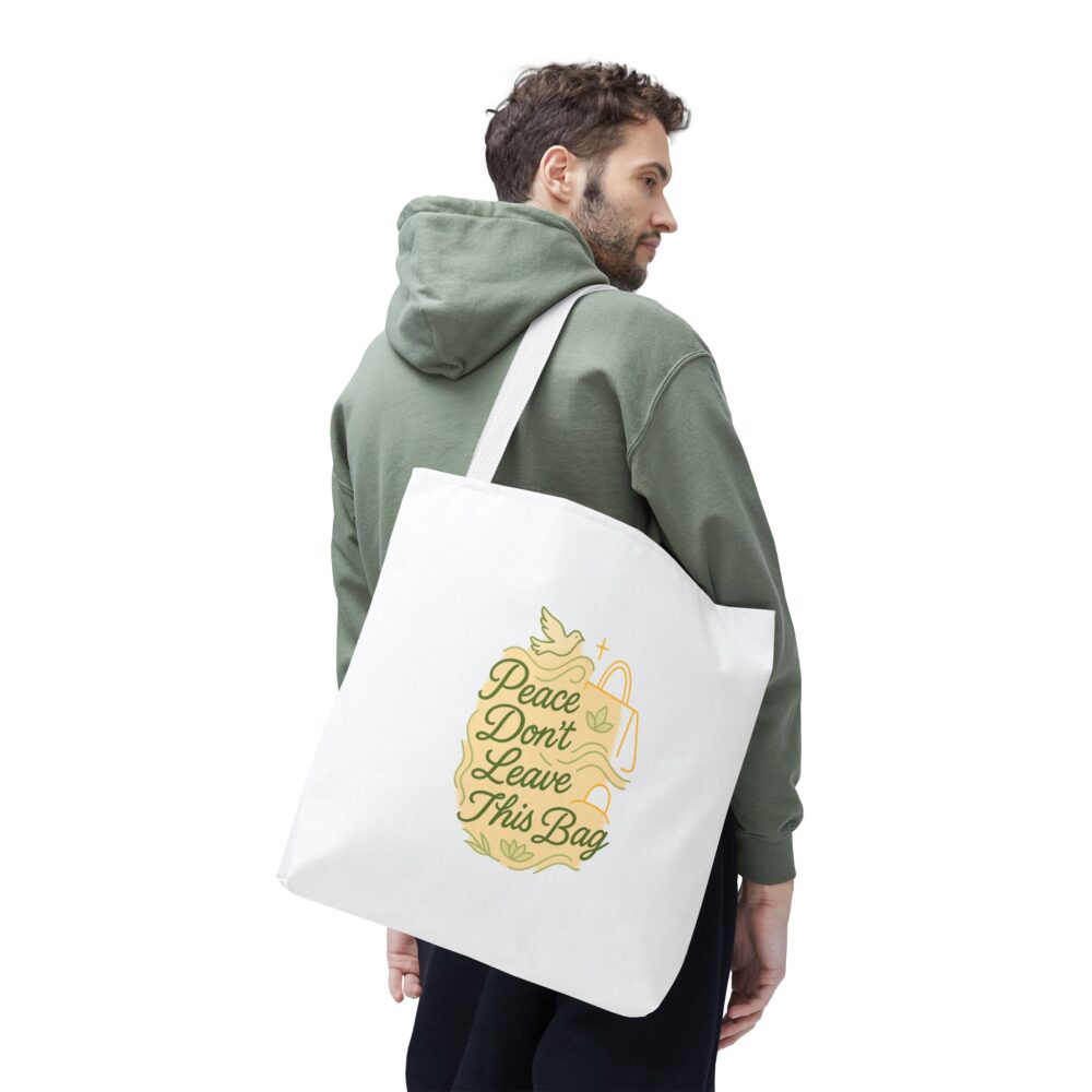 Peaceful Tote Bag, Eco-Friendly Shopper Bag, Inspirational Gift, Peace Symbol Bag, Casual Everyday Tote - Image 9