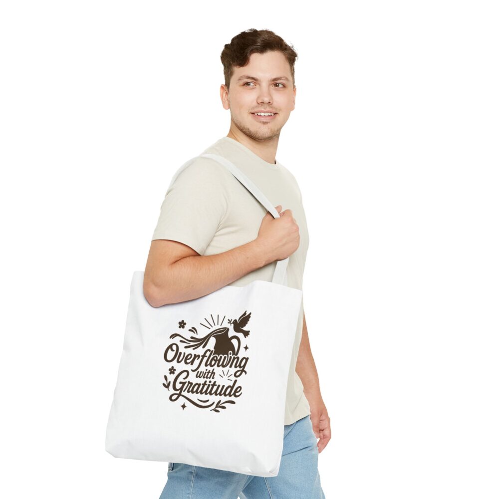 Gratitude Tote Bag, Eco-Friendly Shopper, Beach Bag, Gift for Her, Holiday Accessory, Positive Vibes, Everyday Use - Image 8