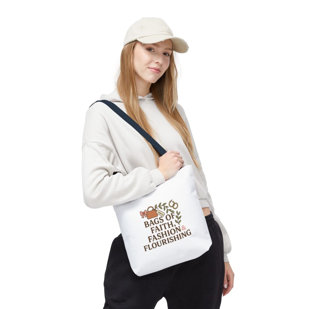 Stylish Motivational Tote Bag – Faith, Fashion & Flourishing, Eco-friendly Shopping Bag, Affirmation Gift, Trendy Reusable Bag - Image 13