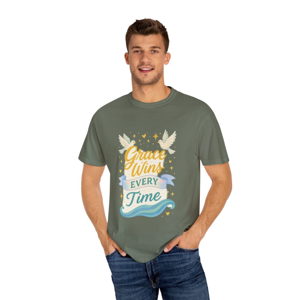 Inspirational Unisex T-shirt, Grace Wins Every Time Tee, Motivational Top, Gift for Faith, Everyday Wear, Spiritual Apparel