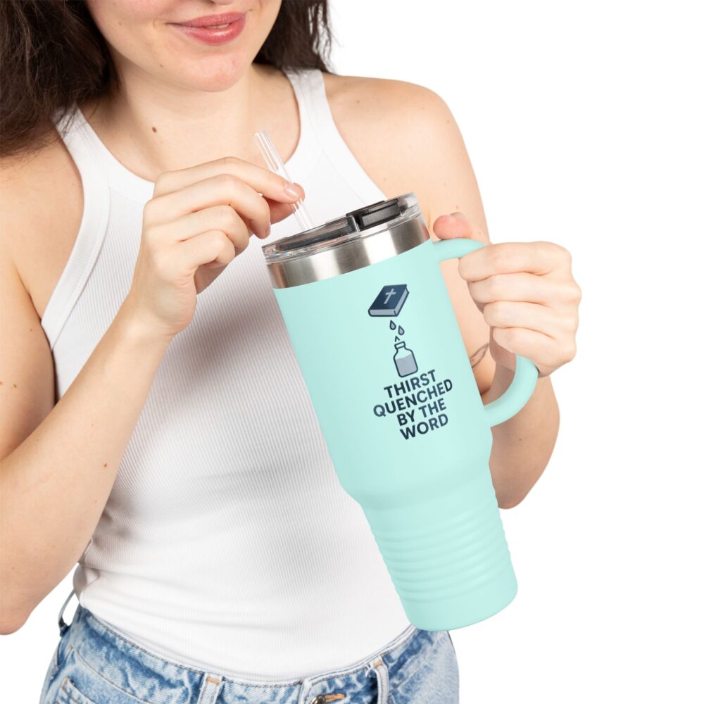 Thirst Quenched by the Word - Inspirational Insulated Travel Mug, 40oz - Perfect for Bible Study, Unique Gift for Spiritual Friends, Motivational Hydration, Daily [...] - Image 4