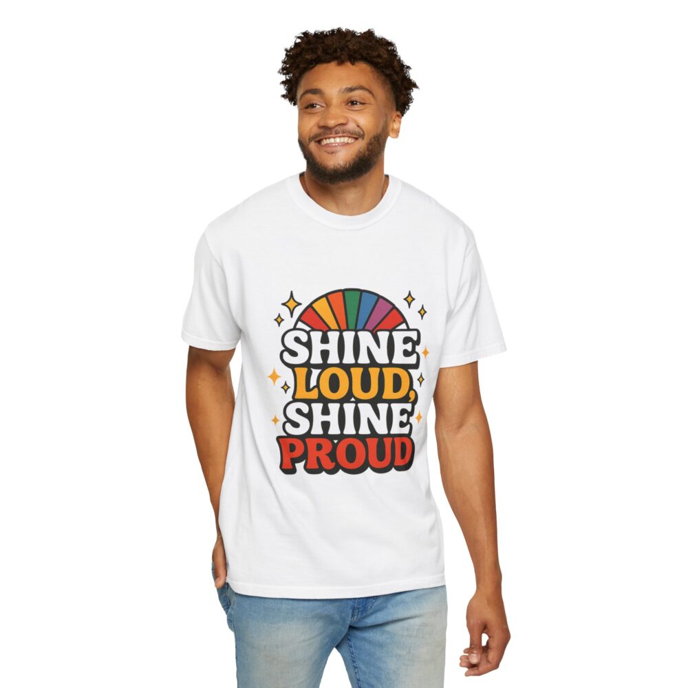 Rainbow Pride Unisex T-Shirt - Shine Loud Shine Proud, LGBTQ+ Apparel, Gift for Pride Month, Comfortable Casual Wear, Retro Style Tee, [...] - Image 7
