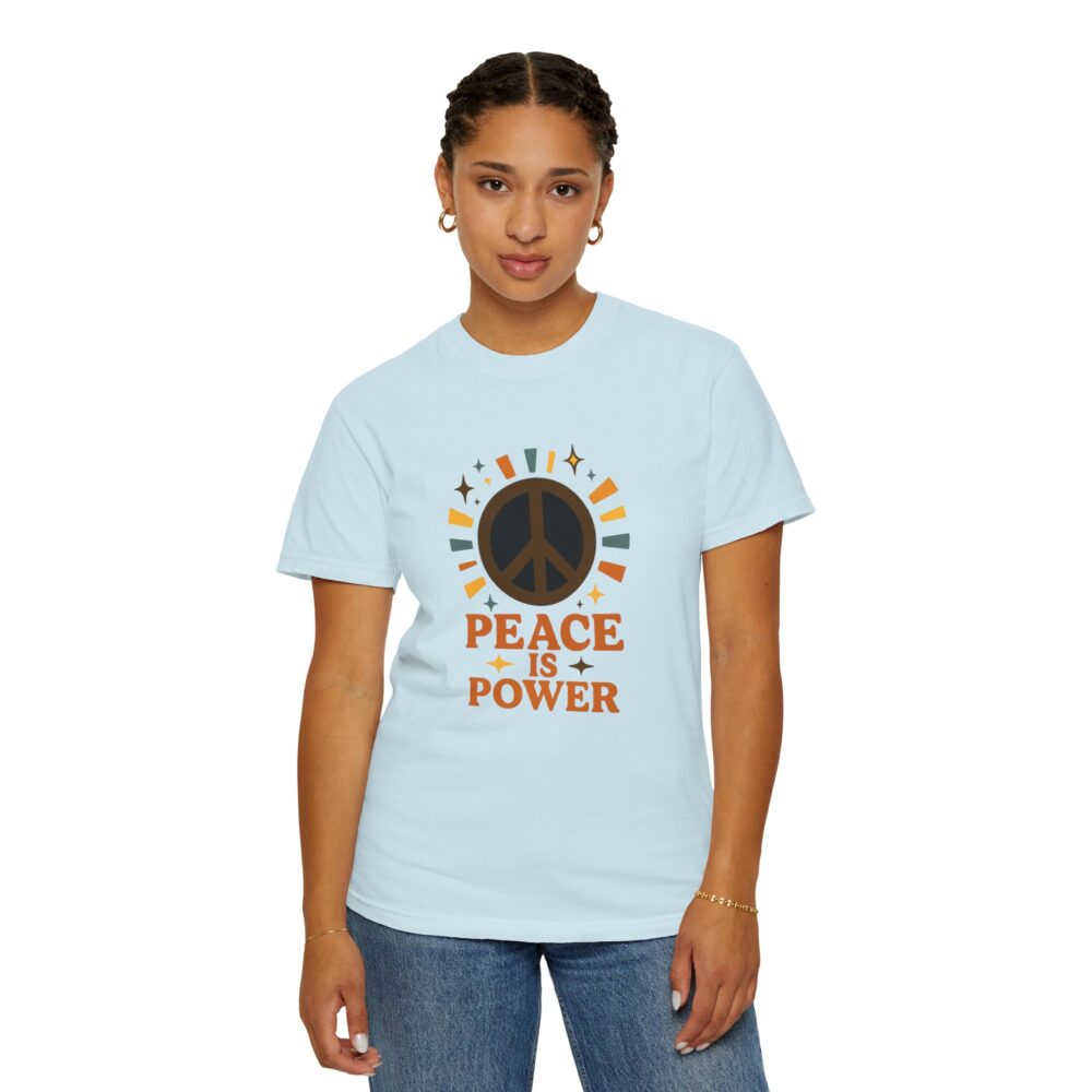 Peace Is Power Unisex T-Shirt | Trendy Graphic Tee, Gift for Activists, Casual Everyday Wear, Social Justice Apparel, Retro Style - Image 16