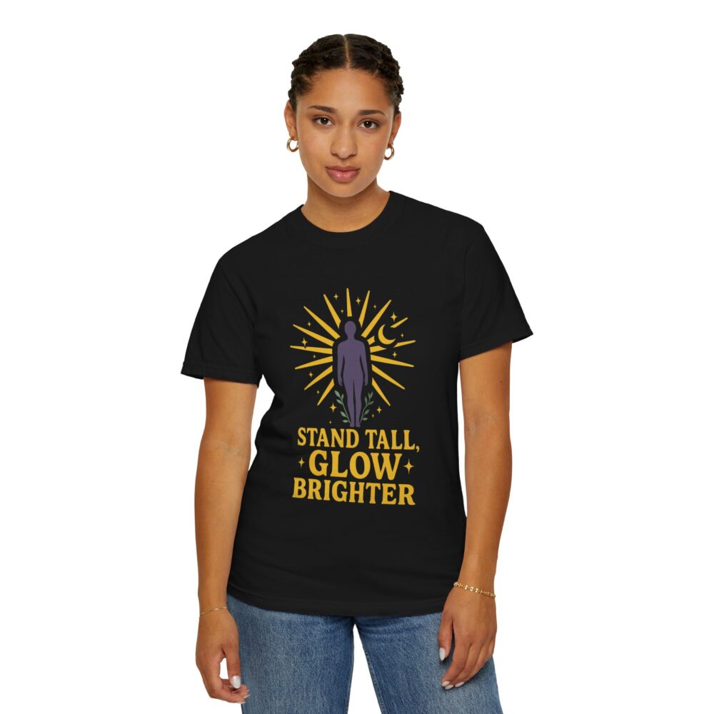 Unisex Inspirational T-Shirt, Stand Tall Glow Brighter Tee, Motivational Apparel, Gift for Friends, Positive Vibes Shirt, Casual Wear - Image 12