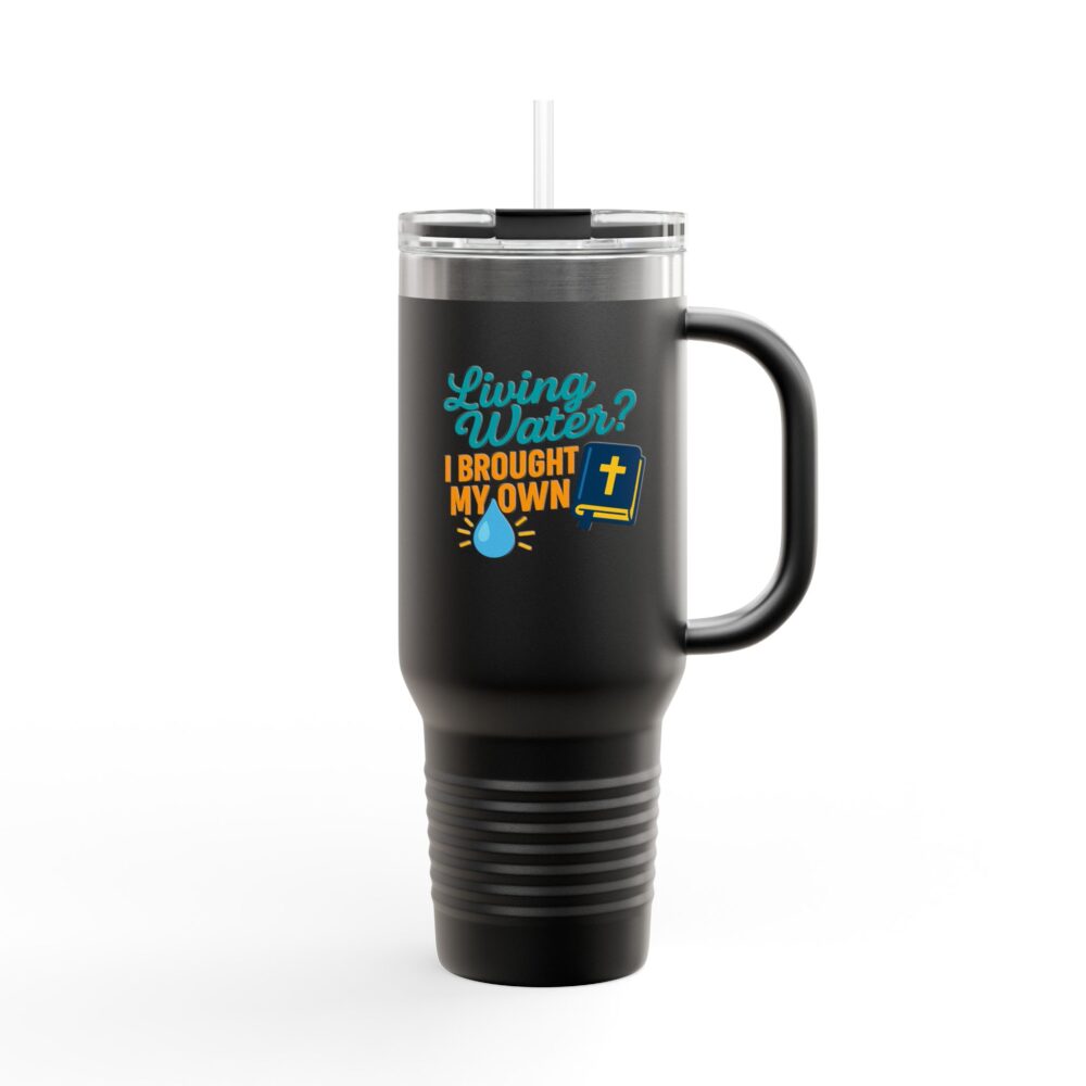 Living Water Insulated Travel Mug, 40oz - Perfect for Adventurers or as a Faithful Gift, Travel Mug, Bible Verse Mug, Custom [...] - Image 3