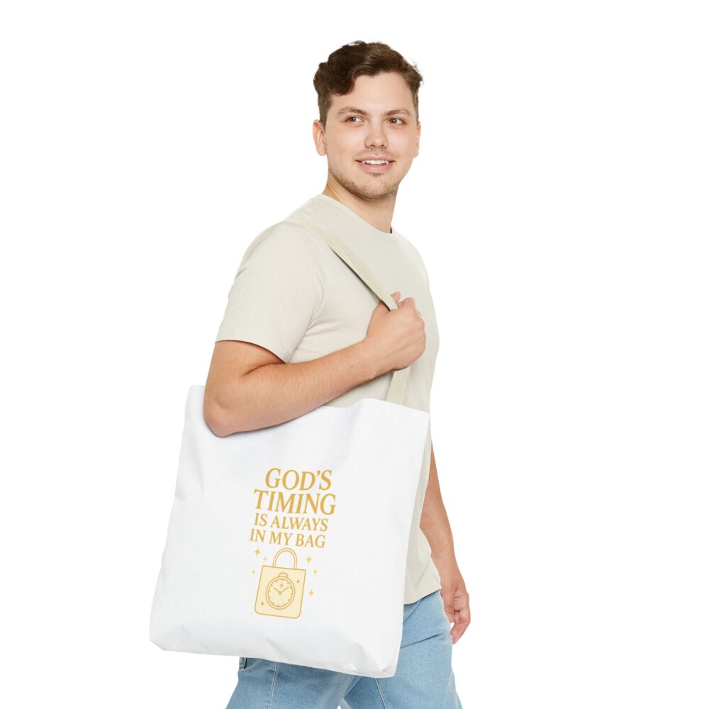 God’s Timing Tote Bag | Inspirational Gift for Her | Motivational Shopping Bag | Everyday Canvas Bag | Perfect for Faith & Style - Image 11