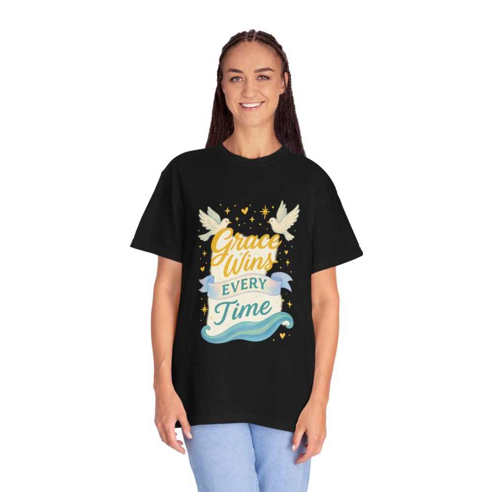 Inspirational Unisex T-shirt, Grace Wins Every Time Tee, Motivational Top, Gift for Faith, Everyday Wear, Spiritual Apparel - Image 5