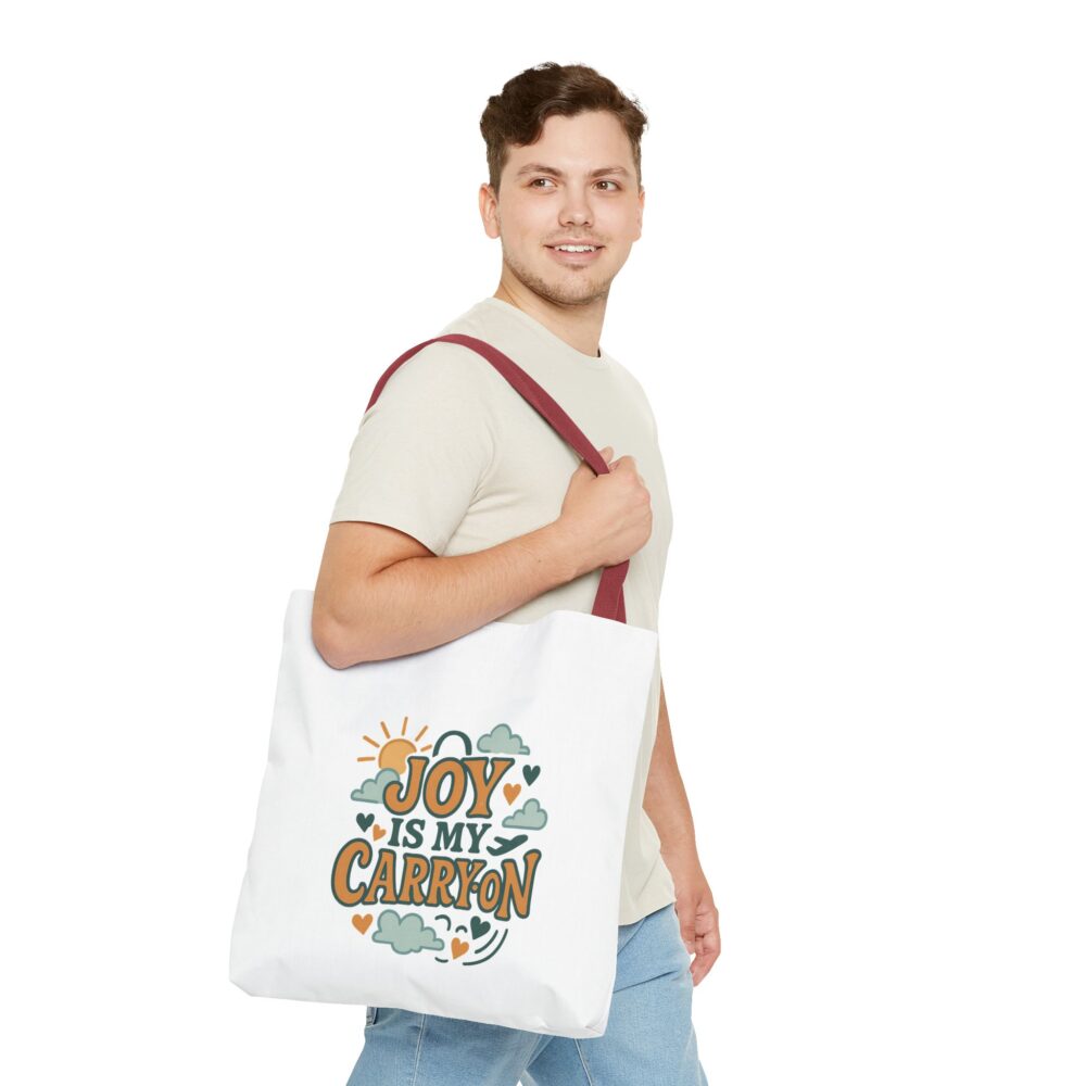 Joyful Tote Bag for Everyday Adventures, Inspirational Carryall for Women, Motivational Shopping Bag, Eco-Friendly Gift Idea, Perfect [...] - Image 5