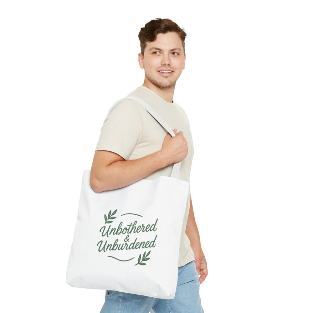 Unbothered & Unburdened Tote Bag - Eco-Friendly, Stylish Reusable Shopping Bag for Everyday Use, Gift for Her, Ideal for Casual [...] - Image 8