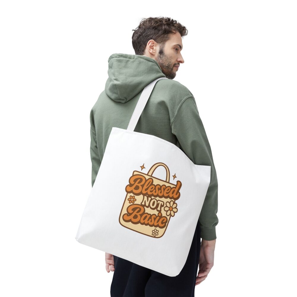 Blessed Not Basic Tote Bag | Eco-Friendly, Cute Grocery Bag, Everyday Essentials, Gift for Friends, Stylish Accessory - Image 9