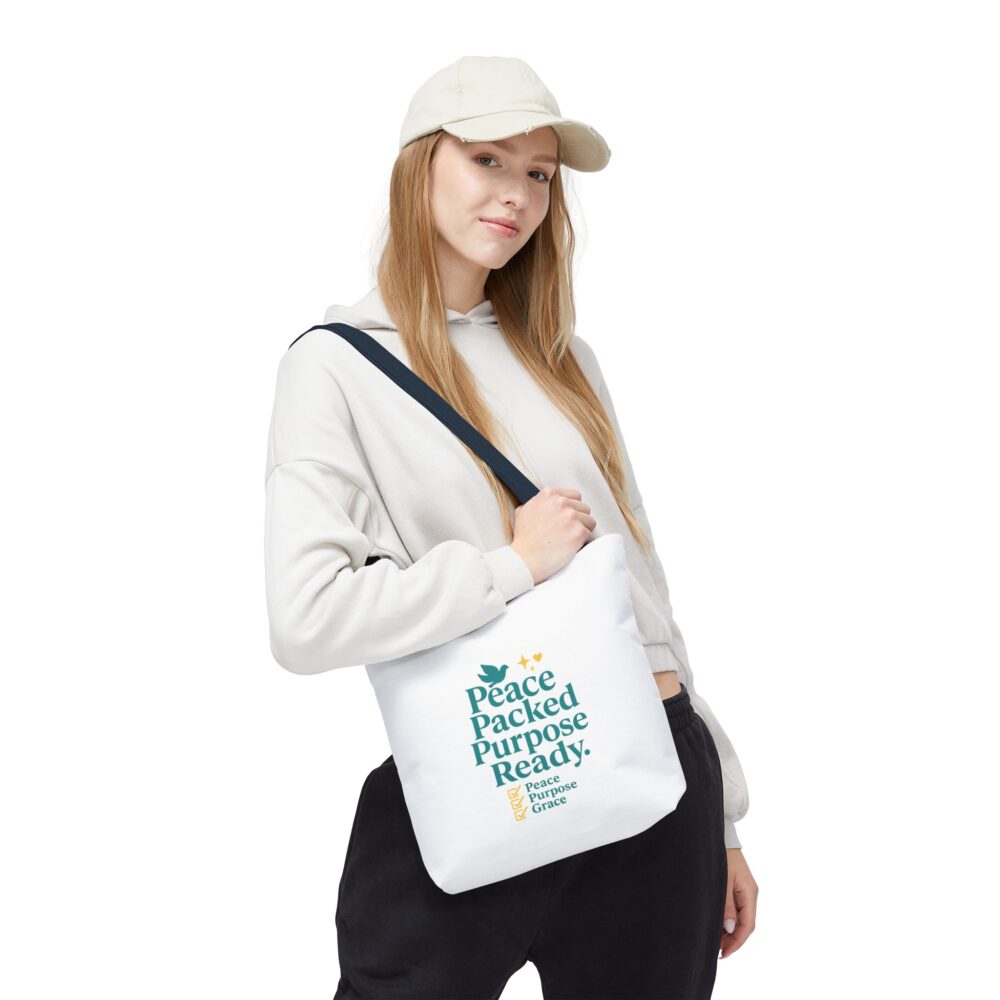 Peace Packed Purpose Tote Bag, Inspirational Eco-Friendly Bags, Perfect for Everyday Use, Gifts for Friends, Stylish Shopping Bag - Image 17