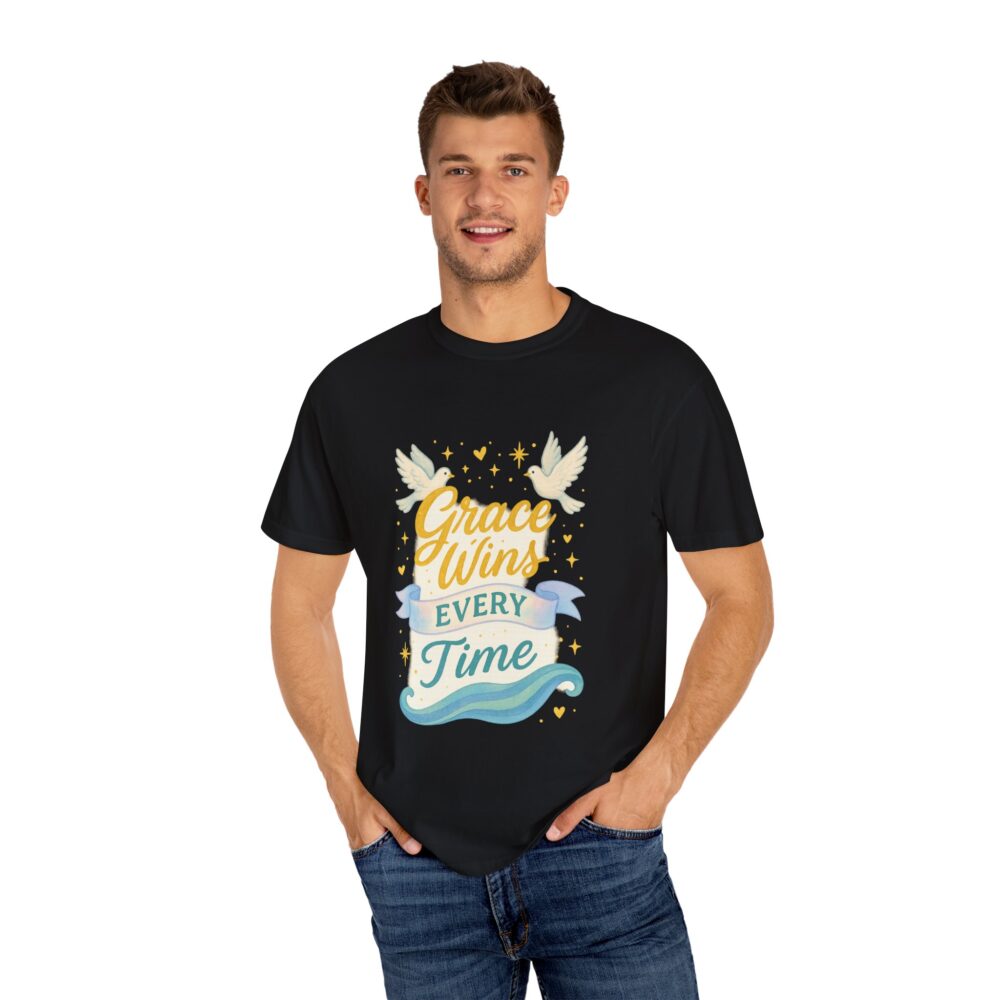 Inspirational Unisex T-shirt, Grace Wins Every Time Tee, Motivational Top, Gift for Faith, Everyday Wear, Spiritual Apparel - Image 4