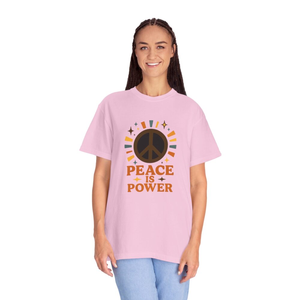 Peace Is Power Unisex T-Shirt | Trendy Graphic Tee, Gift for Activists, Casual Everyday Wear, Social Justice Apparel, Retro Style - Image 18