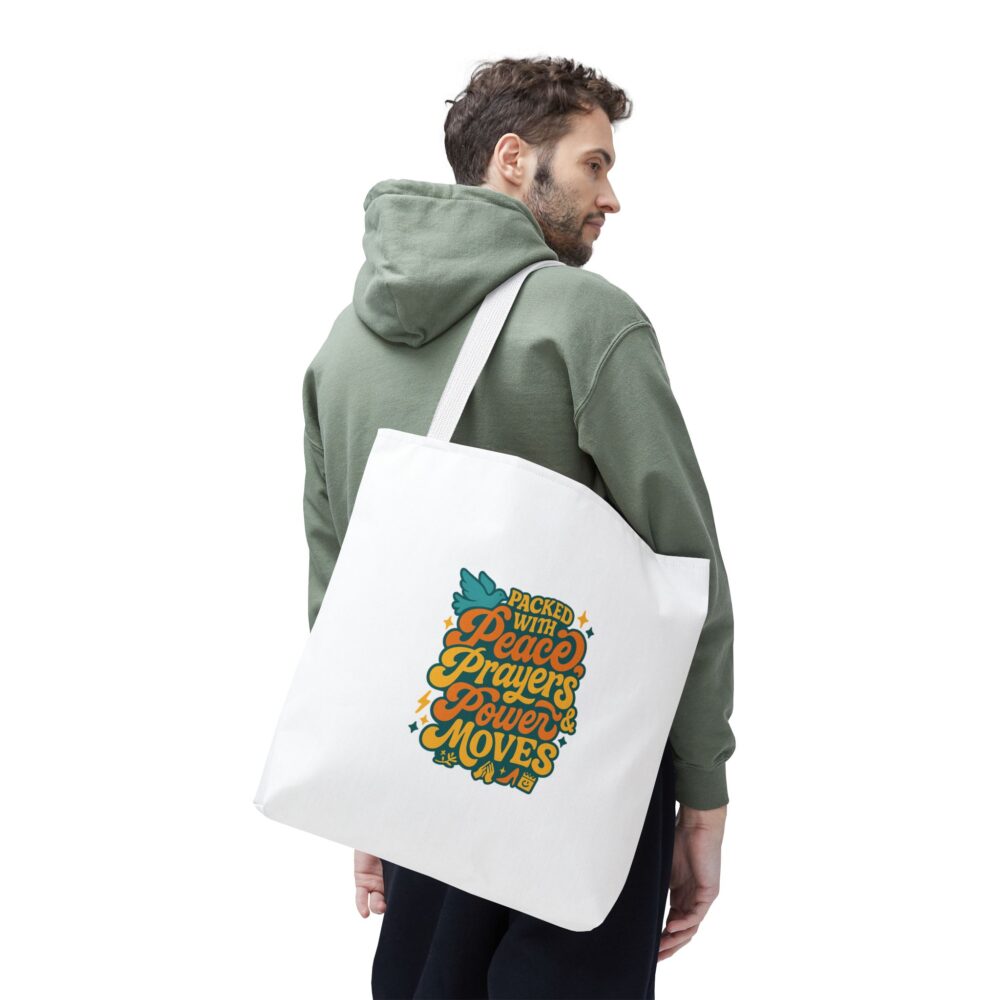 Empowerment Tote Bag - Packed with Peace, Prayers, Power Moves | Inspirational Tote, Motivational Gifts, Women's Handbag, Eco-Friendly Bag - Image 8