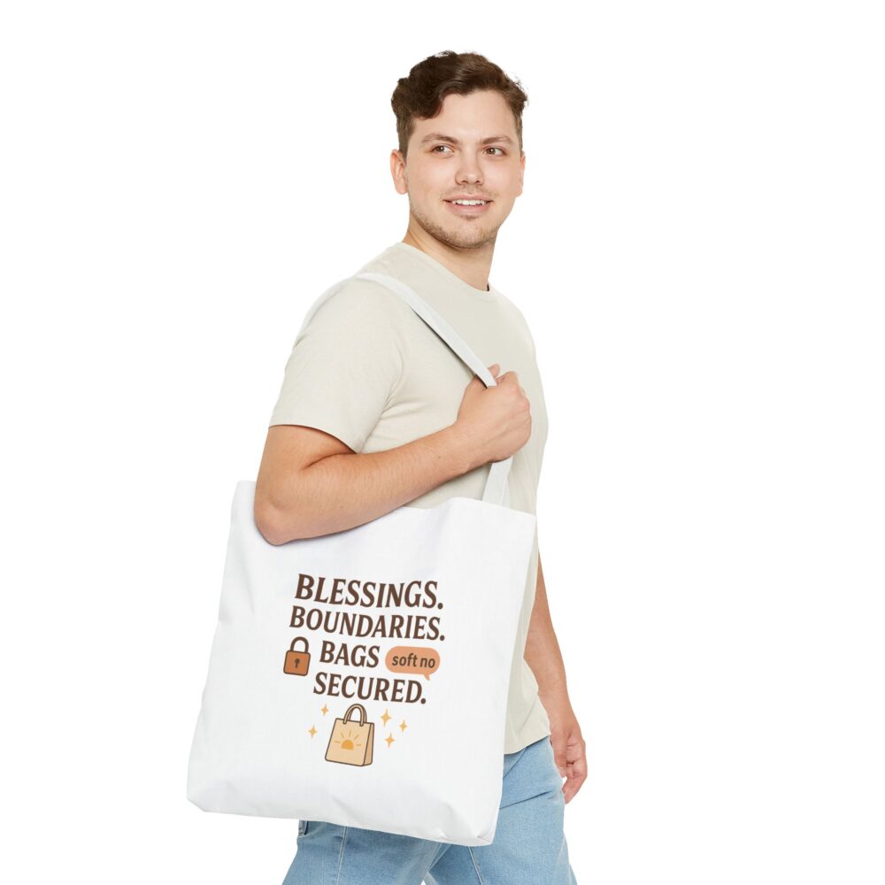 Blessings and Boundaries Tote Bag, Motivational Tote, Soft-Spoken Message Bag, Personal Growth Gift, Inspirational Everyday Use Bag - Image 8
