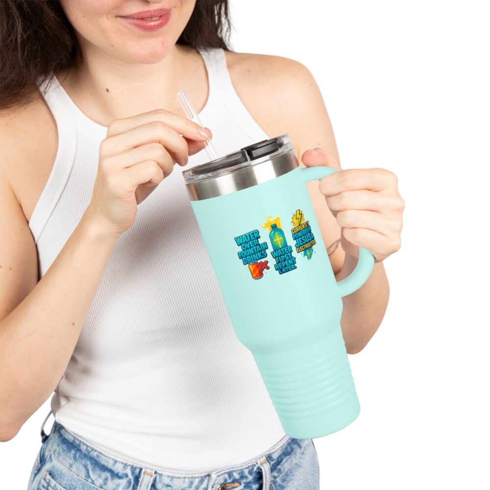 Insulated Travel Mug with Fun Designs, 40oz Water Bottle, Stylish Thermal Cup, Unique Drinkware for Outdoor Adventures, Perfect Gift [...] - Image 6