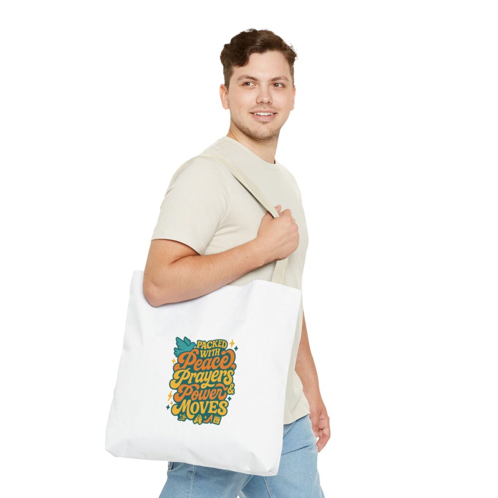 Empowerment Tote Bag - Packed with Peace, Prayers, Power Moves | Inspirational Tote, Motivational Gifts, Women's Handbag, Eco-Friendly Bag - Image 10