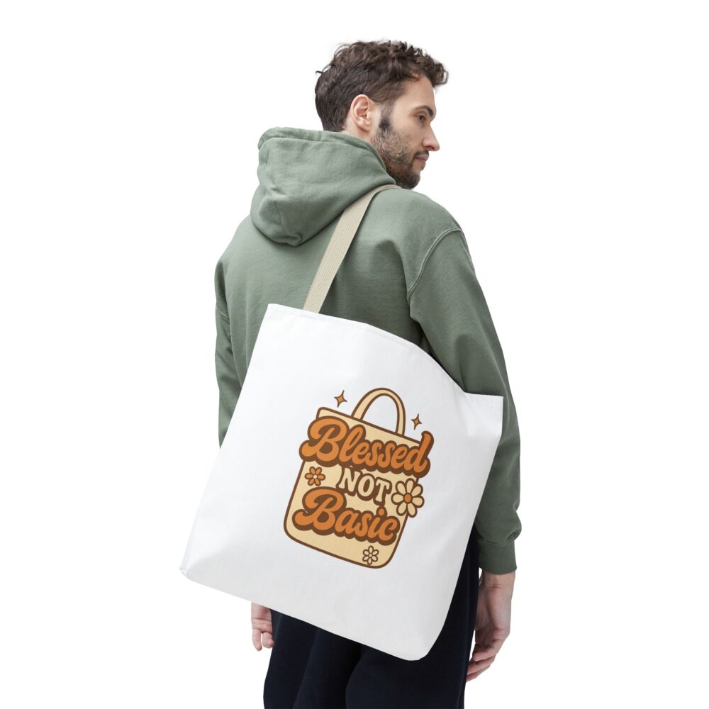 Blessed Not Basic Tote Bag | Eco-Friendly, Cute Grocery Bag, Everyday Essentials, Gift for Friends, Stylish Accessory - Image 12
