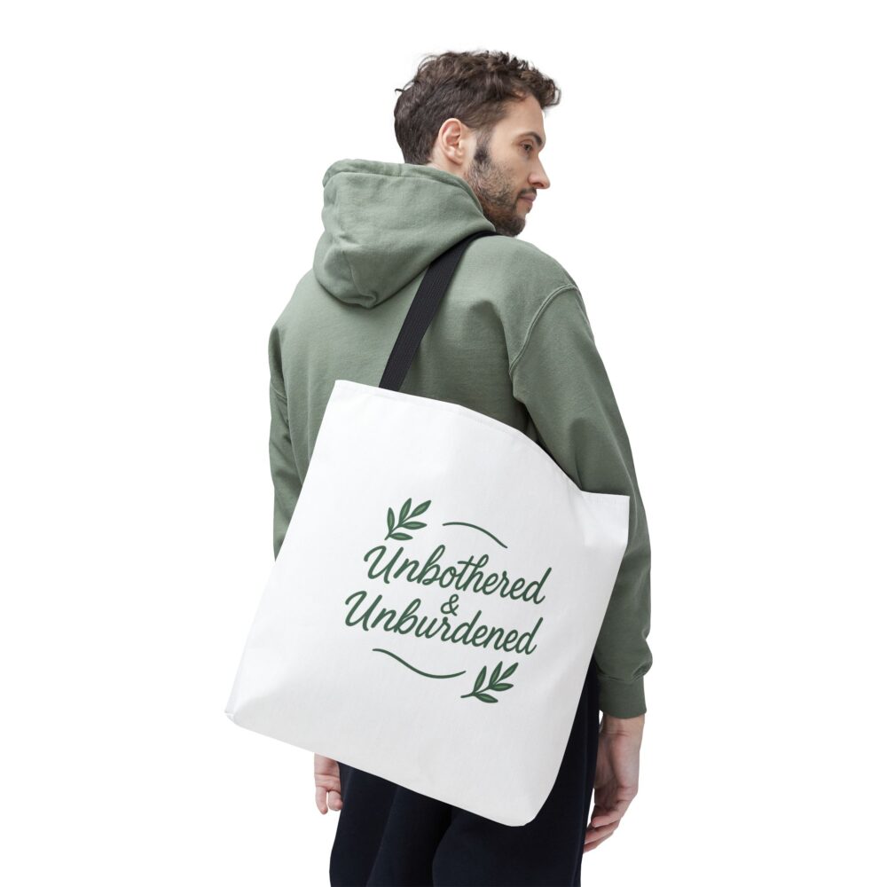 Unbothered & Unburdened Tote Bag - Eco-Friendly, Stylish Reusable Shopping Bag for Everyday Use, Gift for Her, Ideal for Casual [...] - Image 3