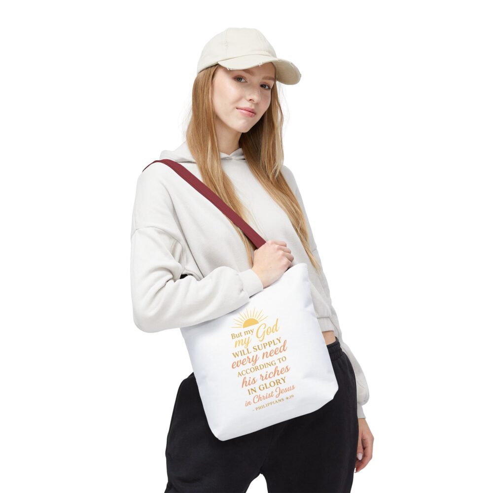 Inspirational Scripture Tote Bag - Faith, Bible Verse, Christian, Motivational Gift, Everyday Use, Scripture Design - Image 4