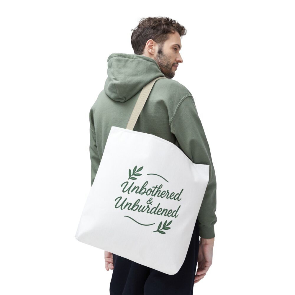 Unbothered & Unburdened Tote Bag - Eco-Friendly, Stylish Reusable Shopping Bag for Everyday Use, Gift for Her, Ideal for Casual [...] - Image 12
