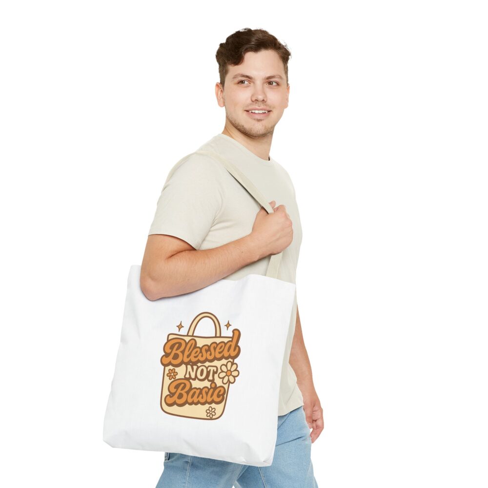 Blessed Not Basic Tote Bag | Eco-Friendly, Cute Grocery Bag, Everyday Essentials, Gift for Friends, Stylish Accessory - Image 11